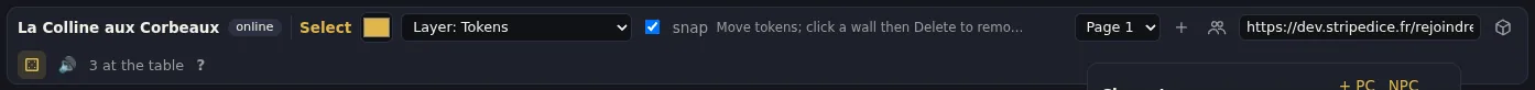 The invitation link shows up in the top bar, ready to copy.
